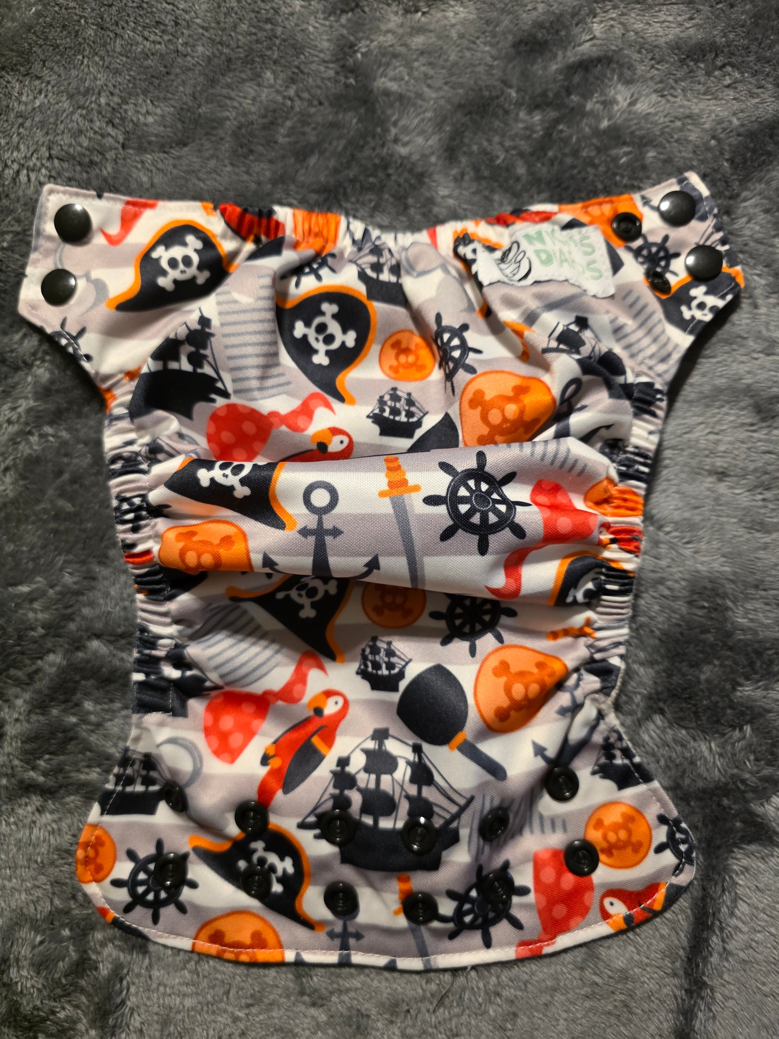 NB Nickies Diapers Cover (pirates)