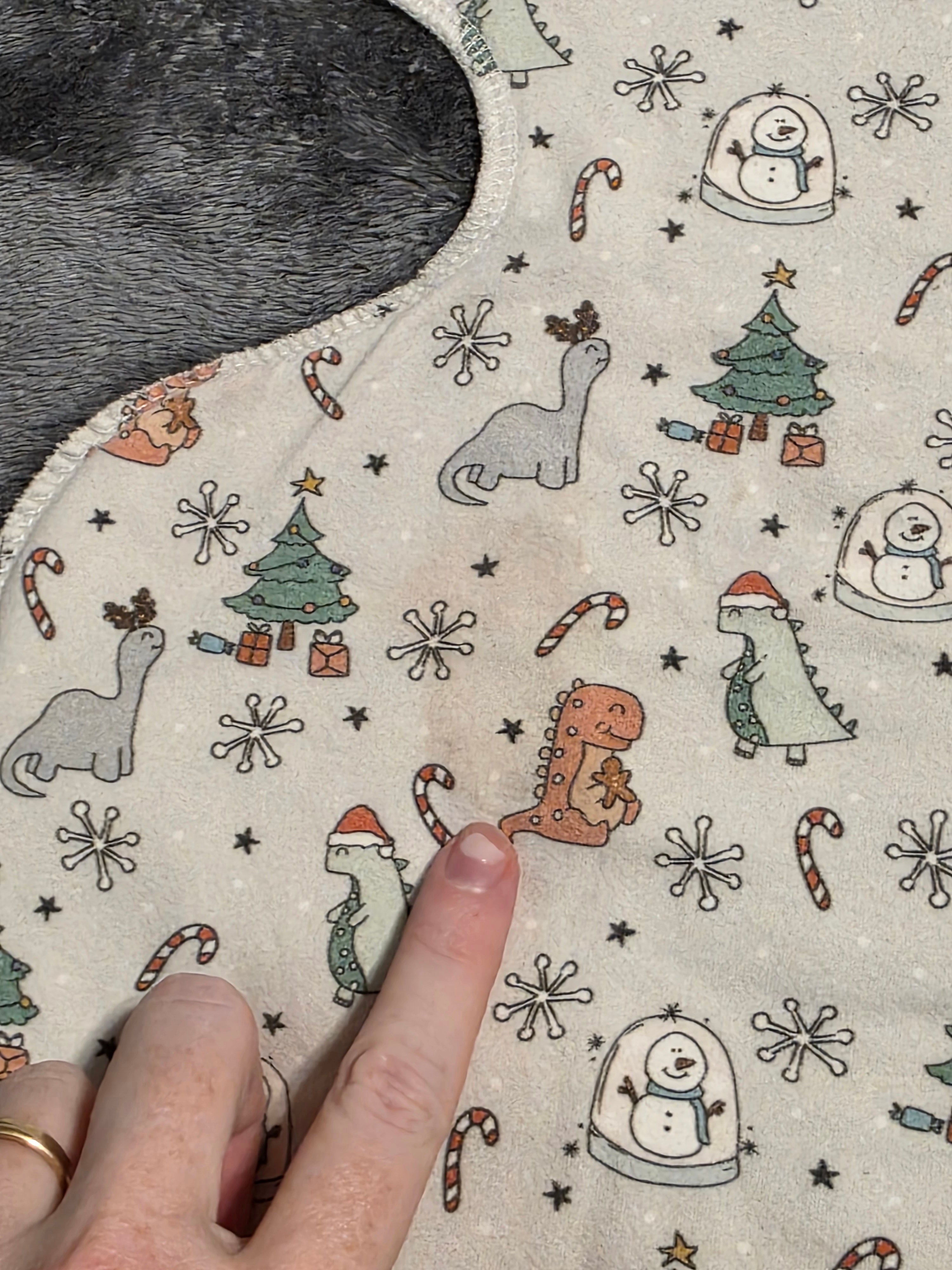 OS unknown wahm preflat bamboo 3 layer (Xmas Dino)