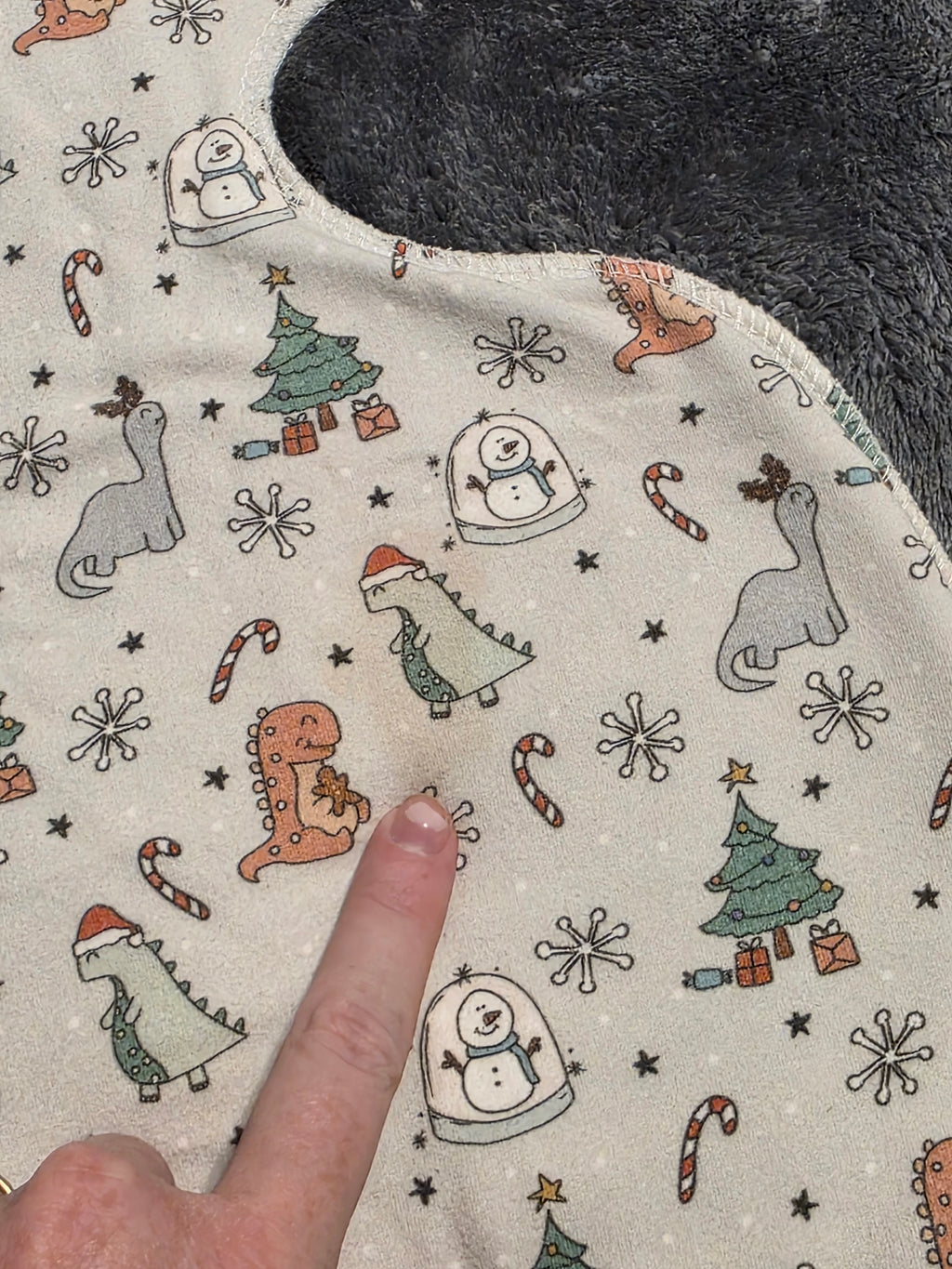 OS unknown wahm preflat bamboo 3 layer (Xmas Dino)